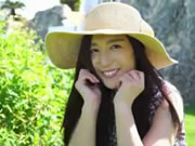 Japão Lindo sol menina e chapéu de palha